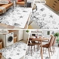 thumbnail image 6 of Grey Coastal 3'x5' Rug, Summer Eucalyptus Leaves Beach Ocean Starfish Nautical Non-Slip Area Rugs for Entryway Kitchen Classroom, Dorm Throw Carpet, Low Pile Soft Indoor Floor Mat, 6 of 9