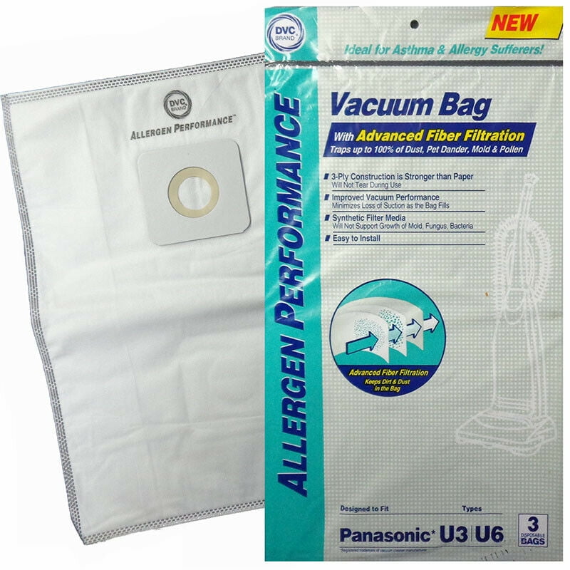Panasonic Style U U3 U6 Synthetic HEPA Vacuum Cleaner Bags by DVC Made