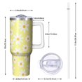 thumbnail image 2 of 1pc Daisy 40oz Tumbler with Straw & Handle - Insulated Stainless Steel Cup | Holiday Gift for Man Women (Christmas, Valentine's, Birthday), 2 of 7