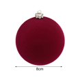 thumbnail image 4 of 12 piezas de adornos navideños de bolas de color rojo vino, decoración de árbol de Navidad de color verde oscuro, nuevas esferas navideñas colgantes, bolas de terciopelo, 4 of 5