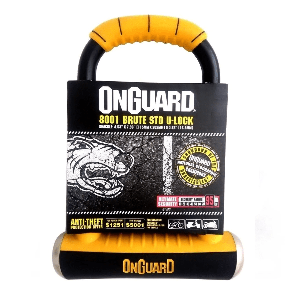 OnGuard Bike OnGuard Brute U-Lock X4P Quattro Lock (4-Sided
