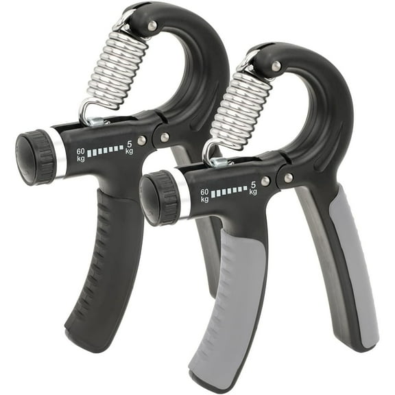 2 Pack Grip Strength Trainer, Hand Grip Strengthener, Adjustable Resistance 22-132Lbs (10-60kg), Forearm Strengthener, Perfect for Musicians Athletes and Hand Injury Recovery