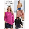 thumbnail image 6 of Eytino Womens Sweaters 2025 Fall Sweaters Casual Crewneck Long Sleeve Sweaters Lightweight Checkered Knit Pullover Sweater Tops, 6 of 7
