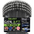 thumbnail image 2 of GearIT 100-Pack, Cat 6 Ethernet Cable Cat6 Snagless Patch 3 Feet - Snagless RJ45 Computer LAN Network Cord, Black - Compatible with 48 Port Switch POE Rackmount 48port Gigabit, 2 of 3
