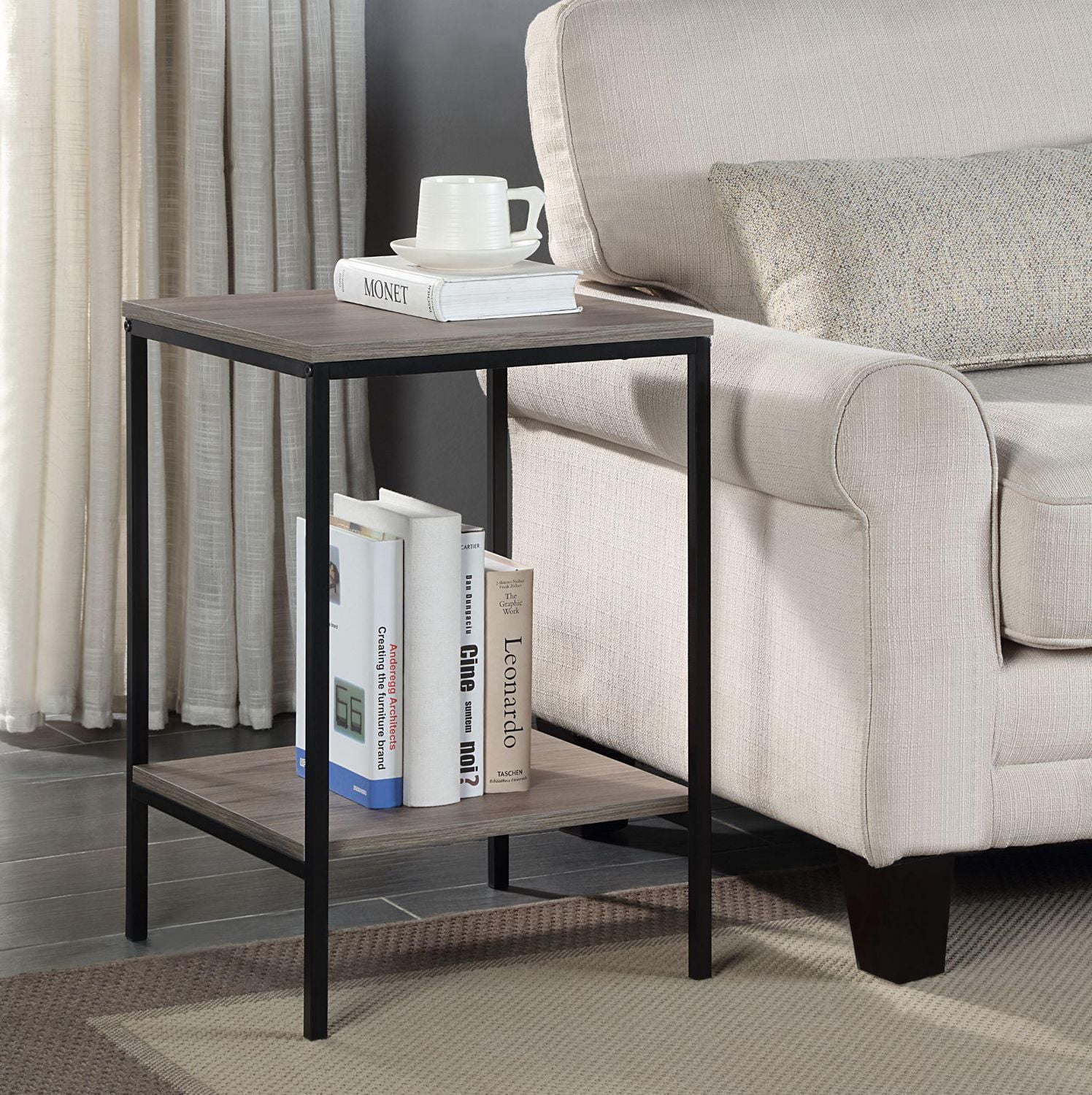 Hometrends Table d'appoint Chêne Rustique