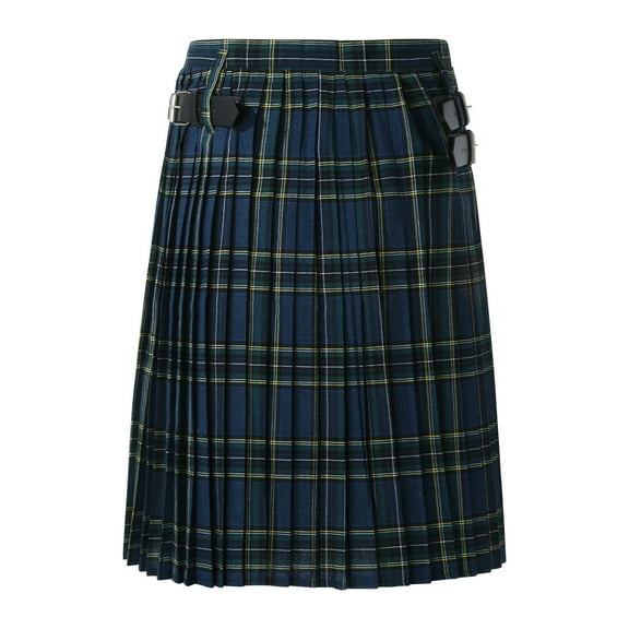 NAFUU Tartan Utility Kilts for Men Fashion Casual Retro Scottish Style Plaid Kilt Traditional Scottish Tartan Pleated Skirt Sports Gym Trousers