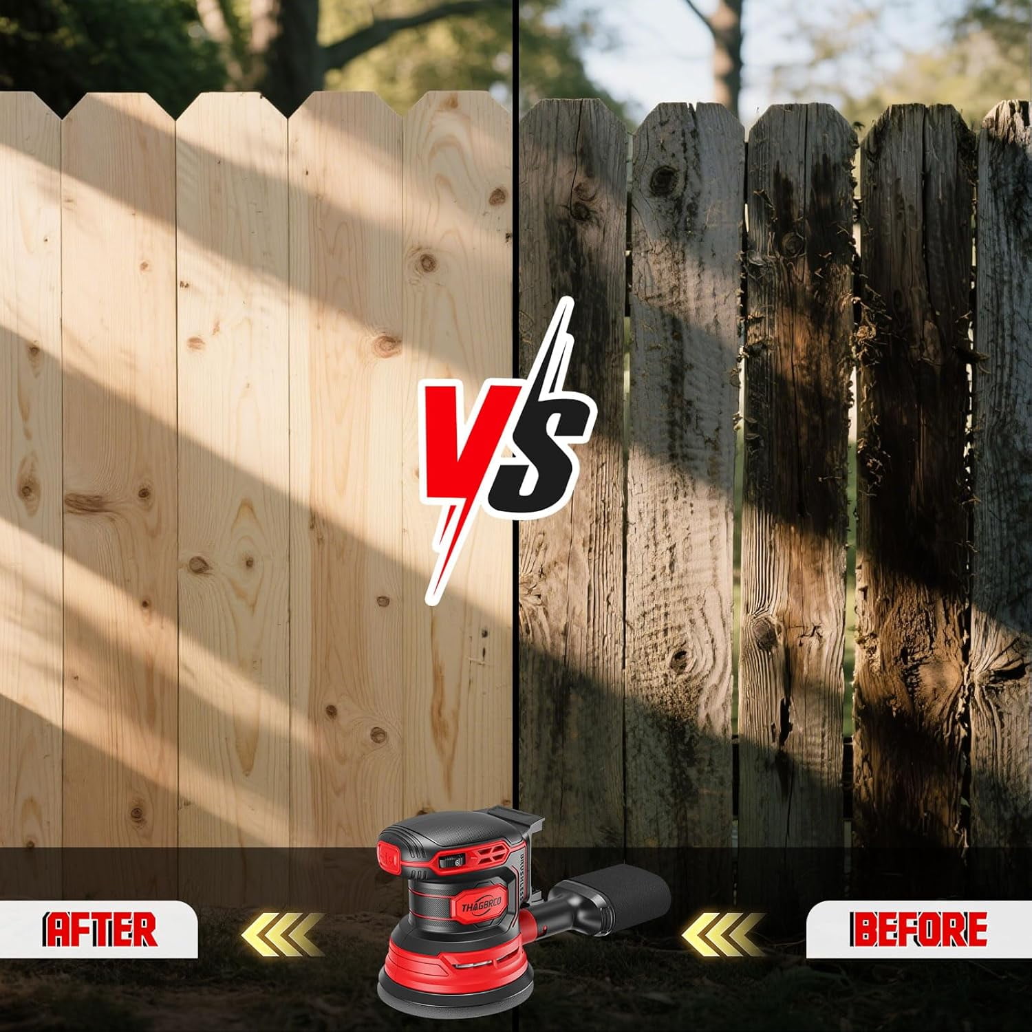 Cordless Orbital Sander Compatible for  18V, Brushless Electric Sander with 12000 RPM and 6 Variable Speeds
