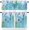 Skyblue, variant on Blue Christmas Kitchen Curtains and Valances Set, Rod Pocket Curtains Tier Farmhouse Window Curtains 36 Inch Length, Winter White Pine Leaves Ball Snowflake 3 Piece Kitchen Curtains Set