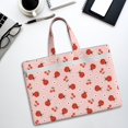 thumbnail image 6 of Cauagu Ladybug With Flower Pattern Canvas Tote File Bag, Zipper Tote Bag Business Briefcase Document Bag with Handle A4 File Organizer Laptop Bag for Travel and Work, 6 of 8