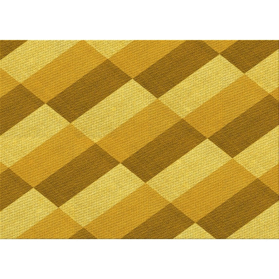 Ahgly Company Indoor Rectangle Patterned Deep Yellow Area Rugs, 8' x 10'