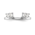 thumbnail image 4 of 14K White Gold Ring Band Wedding Diamond Round Wrap, Size 6, 4 of 7