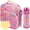 Pink, variant on Bentology Kids Lunch Bag Set w Matching Reusable Water Bottle & Hard Ice Pack- Pink Yellow Rainbow Owls- Insulated Tote, Stainless Steel Insulated Thermos, Hard Ice Pack- Back to School Lunchbox Kits