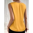 thumbnail image 6 of Women Silk Satin Tank Tops V Neck Casual Sleeveless Camisole Blouses Summer Basic Tank Shirt Yellow L, 6 of 9