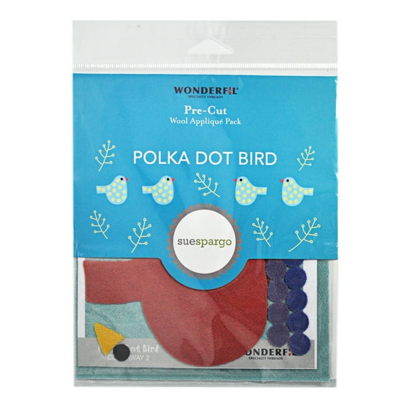 Sue Spargo Pre-Cut Wool Applique Pack- Polka Dot Bird Colorway 2