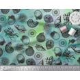 thumbnail image 3 of Soimoi Polyester Crepe Fabric Direction Compass & Seashell Ocean Printed Craft Fabric by The Yard 42 Inch Wide, 3 of 3