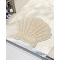 thumbnail image 2 of Better Trends Seashell Bath Rug, 100% Cotton Cute Beach Theme Bathroom Mat, Soft & Absorbent, Reversible, Washable Foot Mat, Sand Sea Decor for Kids & Home, 25" x 28" Marilyn Collection, 2 of 4