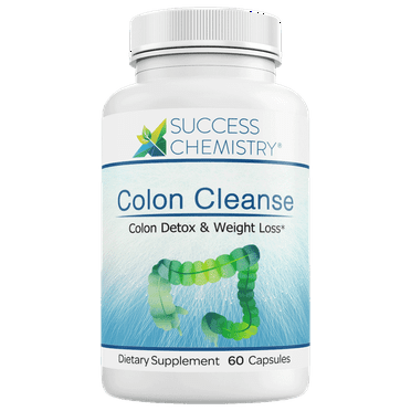 Colon Cleanse Natural Body Detox Pills by Success Chemistry - Enhance Digestive Health and Detoxification with Psyllium Husk, Senna Leaf, and Aloe Vera - 60 Capsules