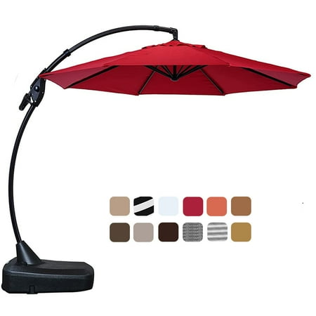 Grand Patio 11 ft Deluxe Aluminium Octagon Umbrella  360 Rotation (Red  without Base  11  Diameter)