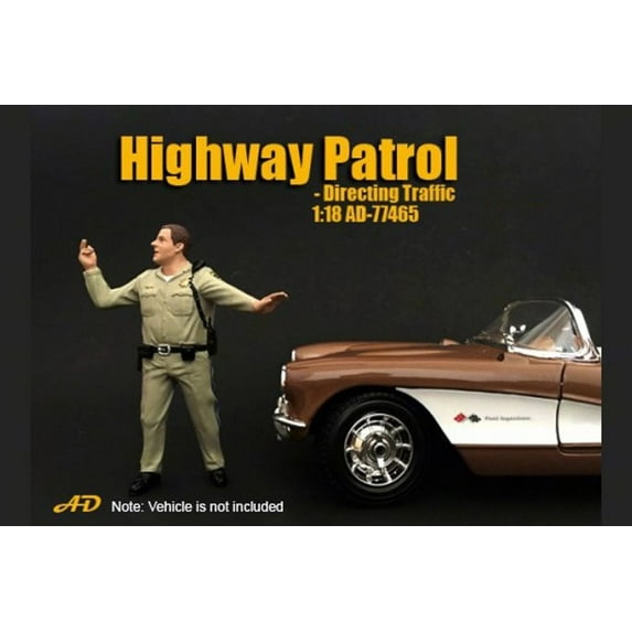 Highway Patrol Directing Traffic, American Diorama 77465 - 1/18 Scale Accessory for Diecast Cars