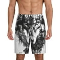 thumbnail image 3 of Lsque Majestic Wolf Landscape Mens Sleep Pajama Shorts,Short Pajama Pants, Cotton Ultra-Soft Knit-X-Large, 3 of 9