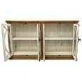 thumbnail image 3 of Wheatstone Solid Wood 4 Door Sideboard with Glass Inserts in Natural, 3 of 4