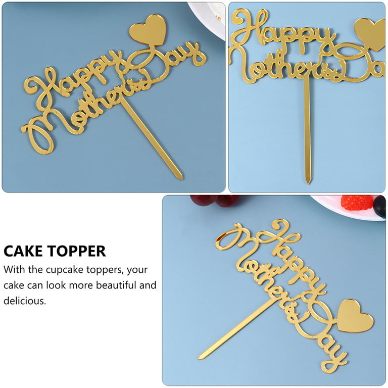 8 Pcs Topper Happy Birthday, Acrylique Paillettes Cupcake Toppers