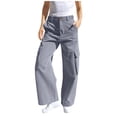 thumbnail image 2 of ZVAVZ Girls Cargo Pants Outdoor Lightweight Hiking Pants Kids Baggy Pull On Trousers with Pockets Trendy Youth Teen Boy Fishing Pant Gray,8-9Years, 2 of 6