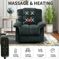thumbnail image 3 of Bonzy Home Massage Recliner Chair with Heat and Vibration Manual Recliners Fabric Sofa Reclining Chair for Living Room, Gray, 3 of 8