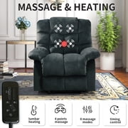 Bonzy Home Massage Recliner Chair with Heat and Vibration Manual Recliners Fabric Sofa Reclining Chair for Living Room, Gray