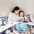 thumbnail image 5 of Homewish Monogrammed H Theme Bedding Comforter Set,Planet Stars Pattern Twin Comforter Sets,Multicolor Splash Ink Bedding Set For Girl Teens,Ultra Soft Bedroom Decor Reversible,2pcs, 5 of 8