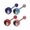 Dark Blue, variant on Yin-Yang Logo Barbell Tongue Rings Body Jewelry Piercing Bar 14G Surgical Steel