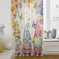 thumbnail image 5 of Easter Eggs Sheer Curtains 45 Inches Long, Cute Gnomes Flowers Butterflies Botanical Beige Light Filering Curtains, Breathable Simi Curtain Privacy Drapes for Kitchen Bathroom Small Window Treatment, 5 of 9