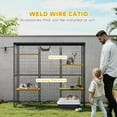 thumbnail image 4 of PawHut Weld Wire Catio Outdoor Indoor, Cat Enclosure with Waterproof Cover, 4 Jumping Platforms, Hammock, for 1-3 Kittens, 69" x 22" x 62", Black, 4 of 10