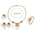 thumbnail image 7 of Vintage Flower Necklace Stud Earrings Ring Bracelet Women Jewelry Set, 7 of 7