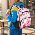 thumbnail image 3 of Jeiento Axolotl Kids Preschool Backpack 13.5", Cherry Blossom Lightweight Toddler Bookbag with Multiple Pockets, Dual Use Shoulder Bag for Travel Outdoor, 3 of 7