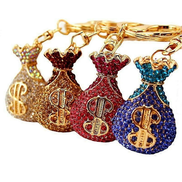 Dollar Symbol Shape Keychain Keyring Sparkling Crystal Rhinestones Key Chain Creative Gifts Accessories