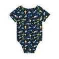 thumbnail image 2 of Daiia Funny Spaceships Printed Unisex-Baby Short Sleeve Onesies Bodysuits Baby Climbing Clothes Soft and Comfortable Romper with Expandable Shoulder Design-3 Months, 2 of 8