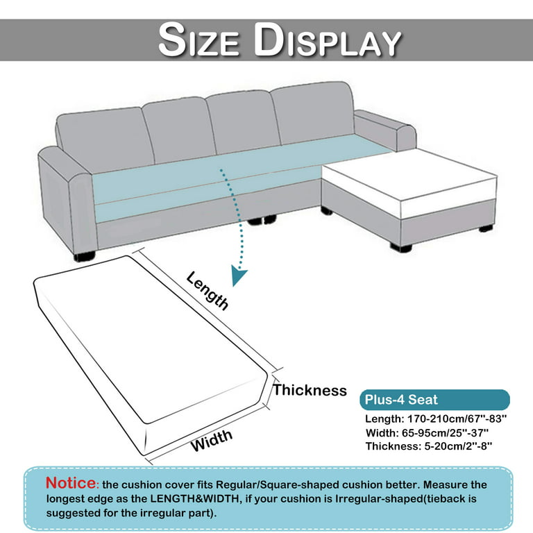 1pc Pet Waterproof & Anti-slip Sofa Cushion, Square Grid Patterned