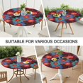 thumbnail image 7 of Pioneer Flower Floral Print Pattern Round Fitted Tablecloth with Elastic Edge,Dining Table Cover Waterproof,Outdoor Round Tablecloth for Camping,Dining,Indoor and Outdoor, 7 of 7