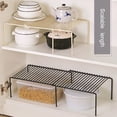 thumbnail image 3 of Yuarrent Estante de almacenamiento Ajustable Ahorro de espacio Estantes huecos de metal Gabinete Organizador Gabinetes Congelador Platos Taza Cocina Organizadores de utensilios de cocina Blanco Yuarrent  HA077317-01, 3 of 6