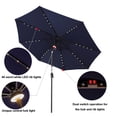 thumbnail image 3 of C-Hopetree 10 ft Outdoor Patio Market Table Umbrella with Solar LED Lights and Tilt, Navy Blue, 3 of 8