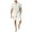 White, variant on Men Summer Casual Loose Sets Solid Color Stand up Collar Short Sleeve Pocket Button Down Shirt Shorts 2 Piece Outfits Tracksuit White