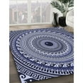 thumbnail image 3 of Ahgly Company Machine Washable Indoor Rectangle Transitional Blue Angel Blue Area Rugs, 7' x 9', 3 of 7