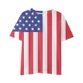 thumbnail image 4 of Girls Casual T-Shirt Unisex Spring Summer Active Daily Daily Indoor Outdoor Print Short Sleeve American Independence Day Tshirt Toddler Boys Tees,Size 11 Years-12 Years, 4 of 4