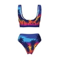 thumbnail image 6 of Rocae Beach with Palm Trees for Bikini Set for Women Two Piece Sexy High Swimsuits Split Crossover Bikini Large, 6 of 9