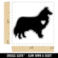 thumbnail image 2 of Rough Collie Dog with Heart Self-Inking Rubber Stamp Ink Stamper - Blue Ink - Small 1 Inch, 2 of 7