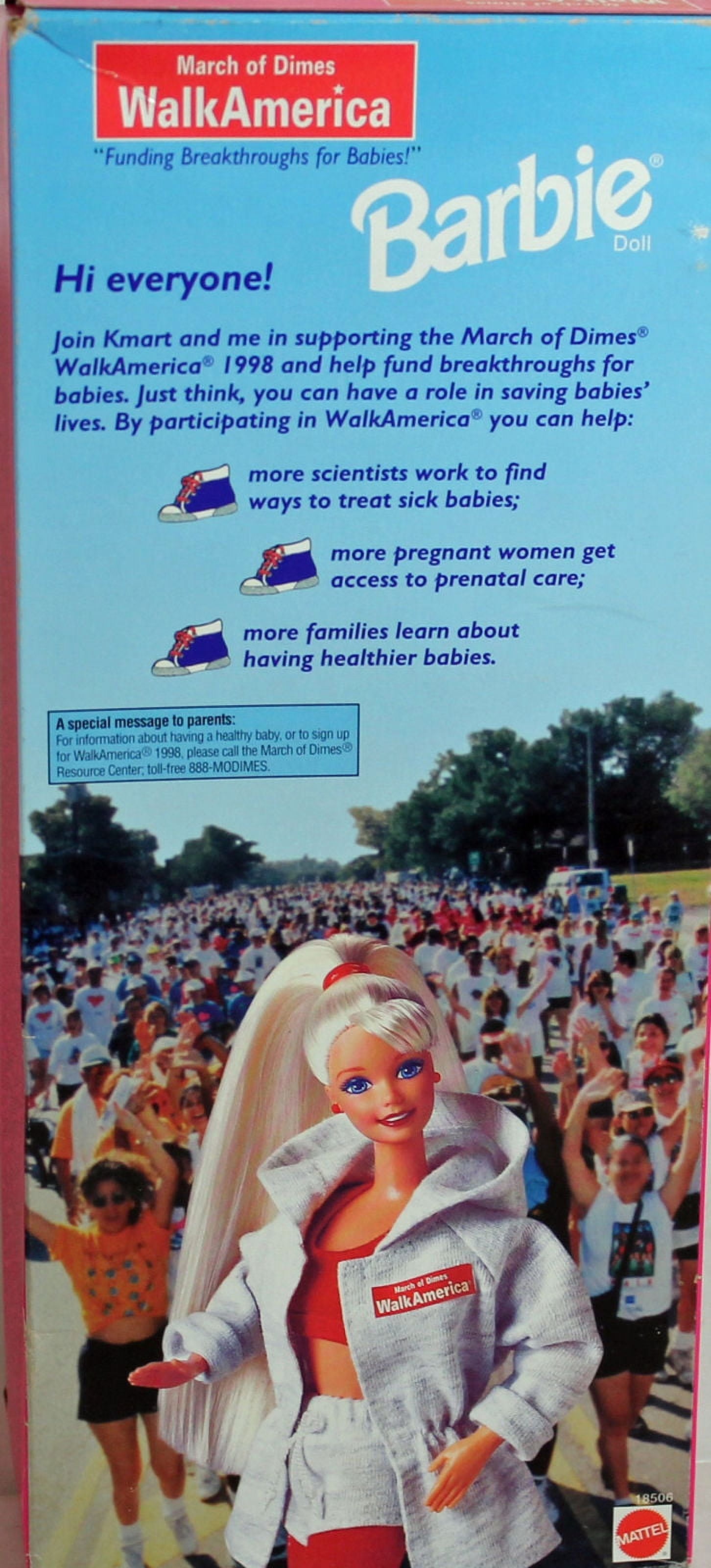 March of Dimes Barbie Doll Walk America Kmart Special Edition 1997