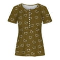 thumbnail image 4 of Womens Printed V-neck Button Up Short Seeved Top, 4 of 4
