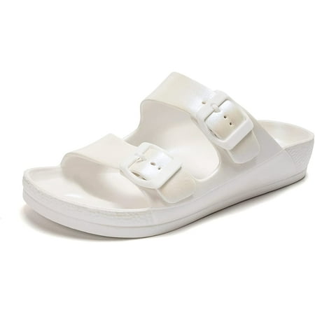 

Women s Comfort Slides Double Buckle Adjustable EVA Flat Sandals