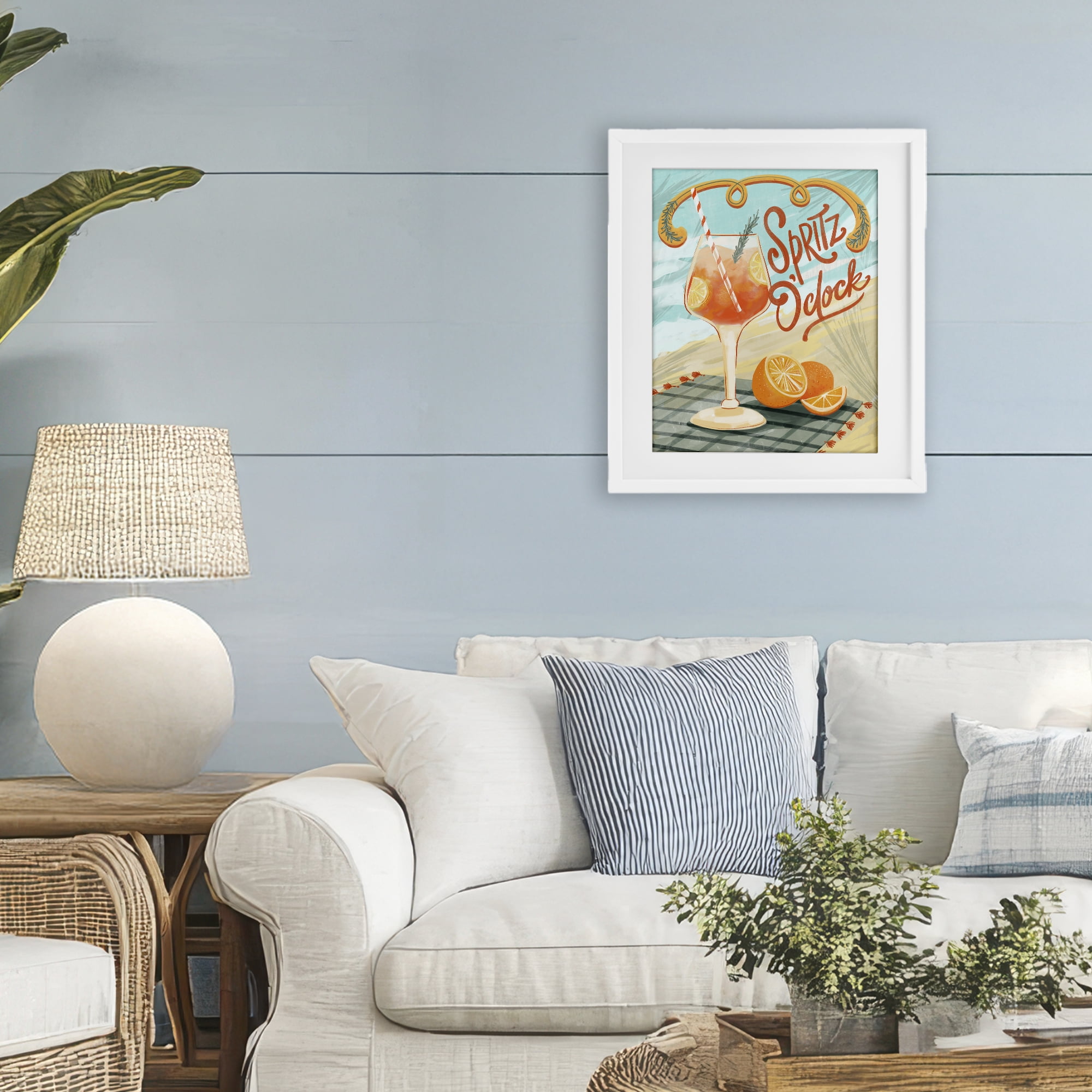 Stupell Industries Spritz O'Clock Citrus Cocktail White Framed Print Under Glass, design by Connie Summers